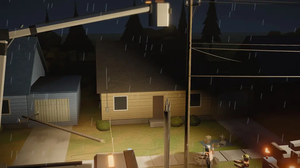 A storm callout at night.